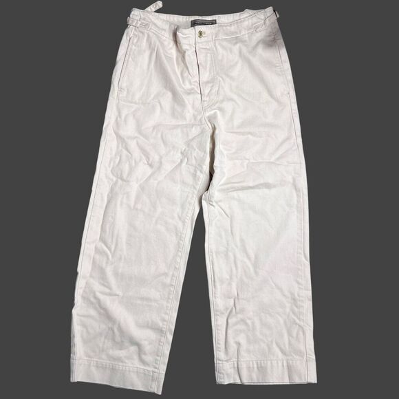 J Crew Jeans Womens 29 Cream Point Sur Side Tab Trouser Ecru Wash BY093 Wide Leg - Picture 2 of 16